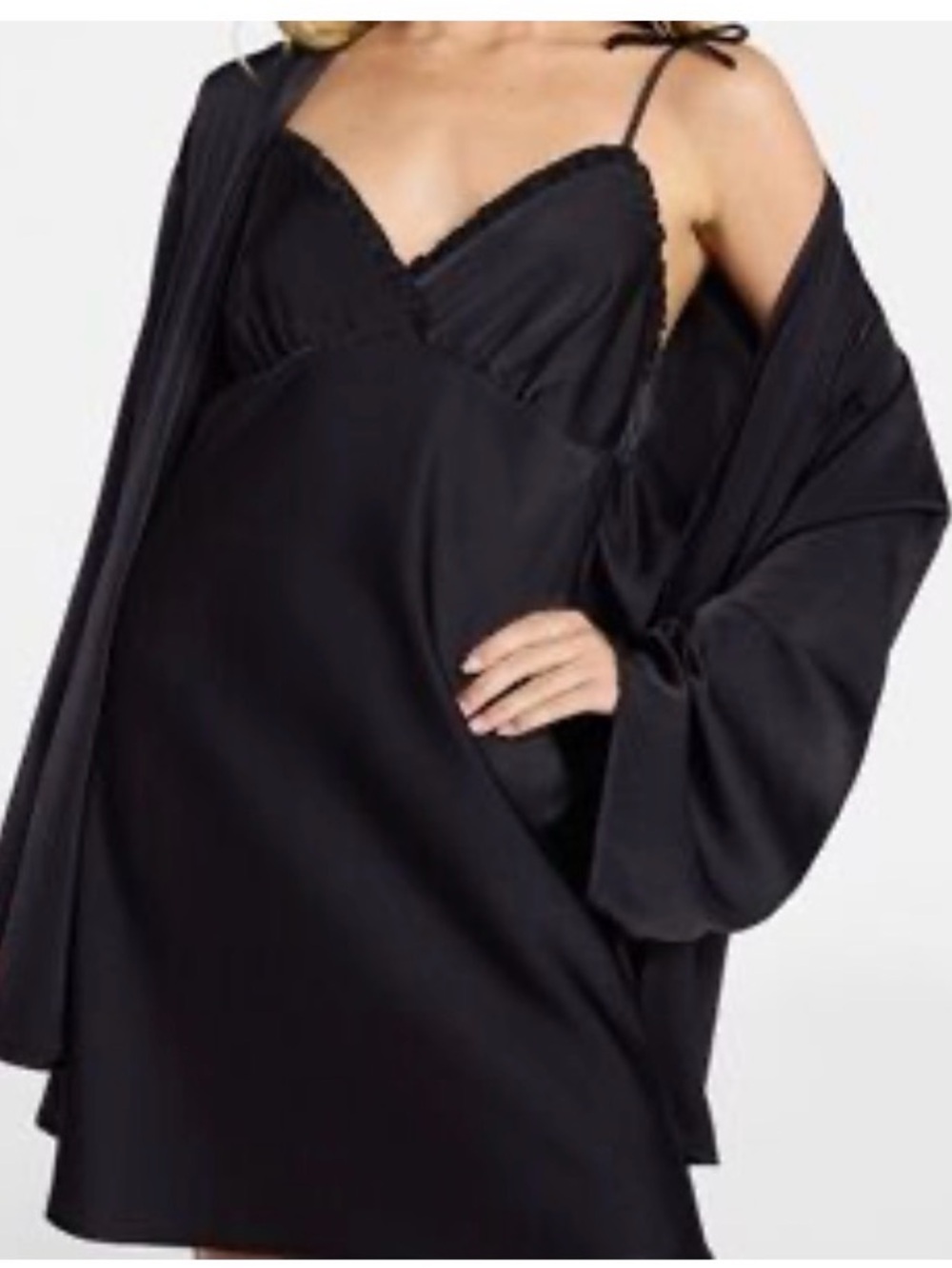 No Boundaries Chemise Slip Dress
Color: Black Soot.
M(8-10) 
27”L
P-P 18”
